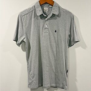 Volcom Men's Light Gray Polo with Embroidered Logo Size S
